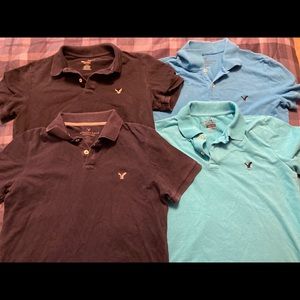 Lot 4 men american eagle polo shirts size small